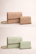 Quilted Chain Bag & Wallet Set