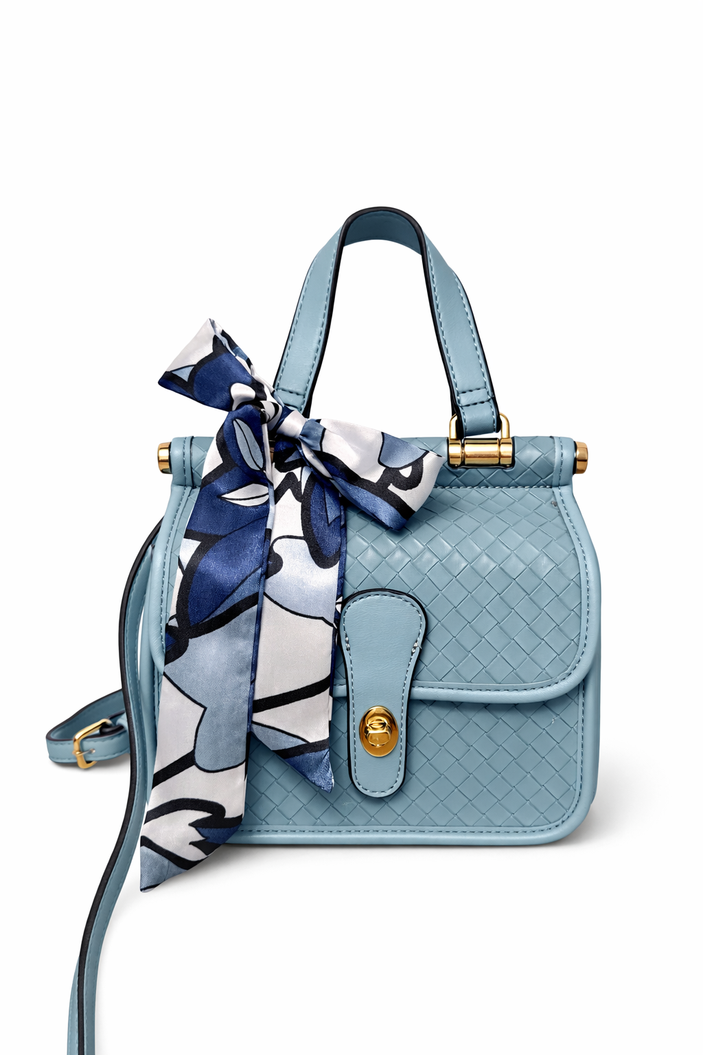 Sky Blue Woven Satchel