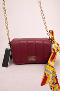 Burgundy Quilted Chain Crossbody