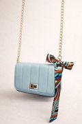 Teal Quilted Chain Crossbody