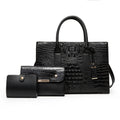 Noir Croc 3-Piece Handbag Set