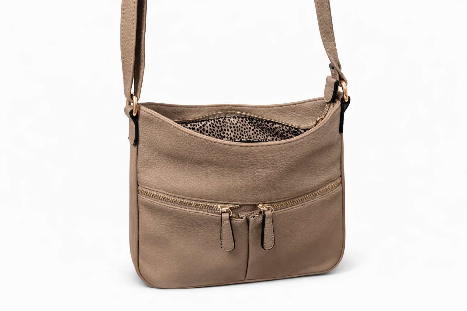 Taupe Multi-Pocket Crossbody