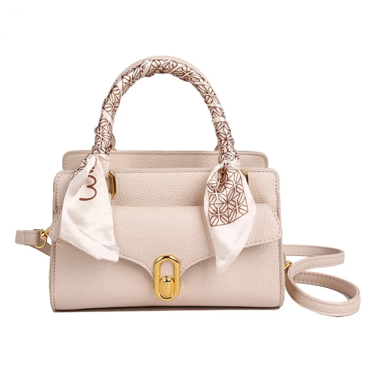 Scarf Handle Satchel Bag