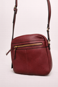 Burgundy Zip Crossbody Messenger Bag