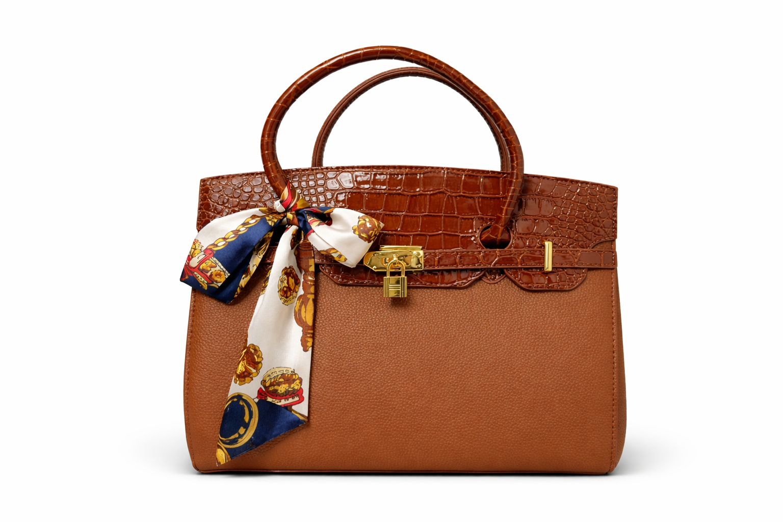 Cognac Luxe Tote