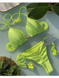 Ribbed Tassel Bikini Set