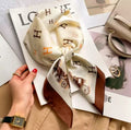 Ivory Carriage Print Silky Scarf